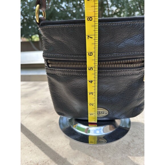 Fossil Genuine Leather Shoulder Bag Purse Black Size 8x8 Vintage Good Condition - Picture 9 of 11